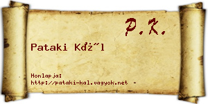 Pataki Kál névjegykártya